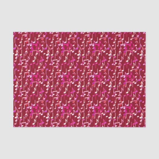 Musical Notes print - burgundy, multi Tissuepapier (Voorkant)
