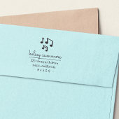Musical Notes Return Address Stempel