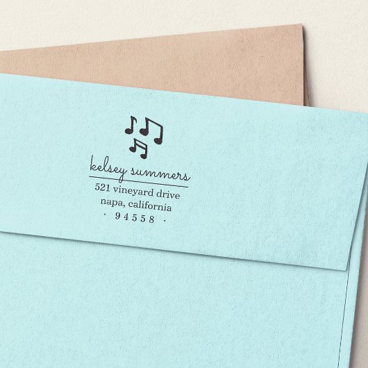 Musical Notes Return Address Stempel