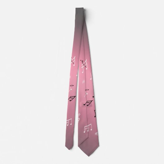 Musical Notes roze Light Stropdas (Achterkant)