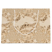 Musical Notes Rustic Antiek Groot Cadeauzakje (Voorkant)