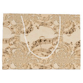 Musical Notes Rustic Antiek Groot Cadeauzakje (Achterkant)