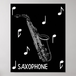 Musical Notes Saxophone Poster