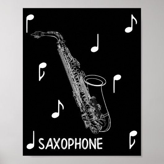 Musical Notes Saxophone Poster (Voorkant)