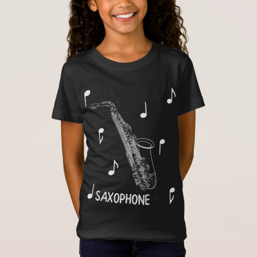 Musical Notes Saxophone T-Shirt (Voorkant)