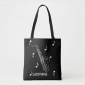 Musical Notes Saxophone Tote Bag (Voorkant)