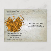 Musical Notes Silver and Gold Rozen Save the Date Aankondigingskaart (Achterkant)