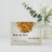 Musical Notes Silver and Gold Rozen Save the Date Aankondigingskaart (Staand voorkant)