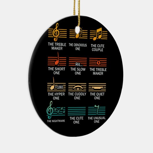 Musical Notes Symbol Definition Humor Funny Christ Keramisch Ornament (Rechts)
