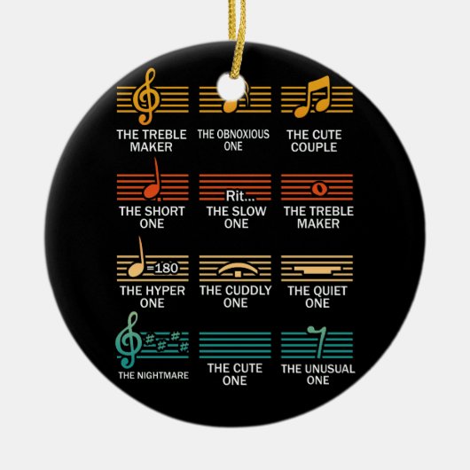 Musical Notes Symbol Definition Humor Funny Christ Keramisch Ornament (Voorkant)