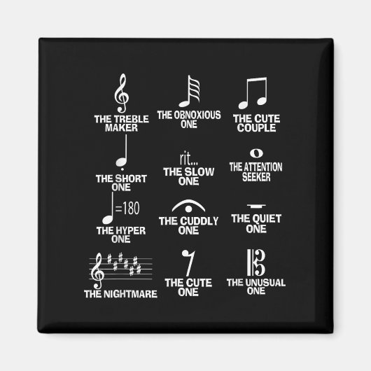 Musical Notes Symbol Definition Humor Funny Christ Magneet (Voorkant)