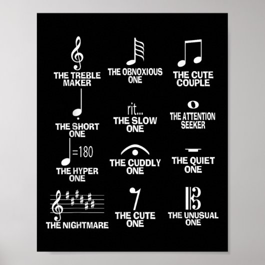 Musical Notes Symbol Definition Humor Funny Christ Poster (Voorkant)