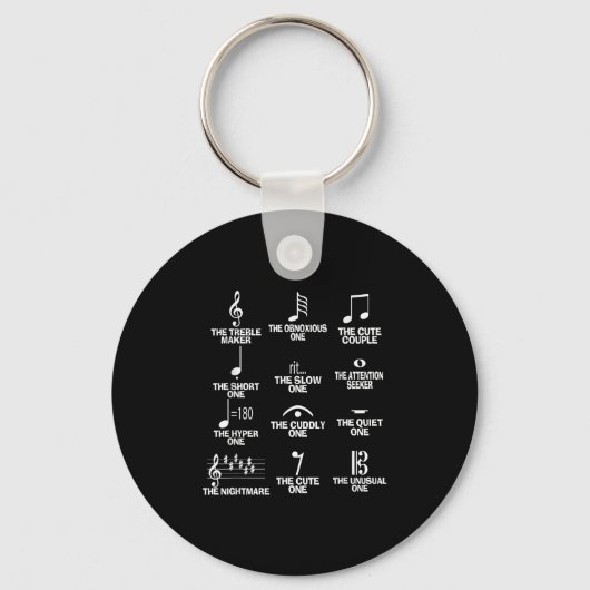 Musical Notes Symbol Definition Humor Funny Christ Sleutelhanger (Voorkant)