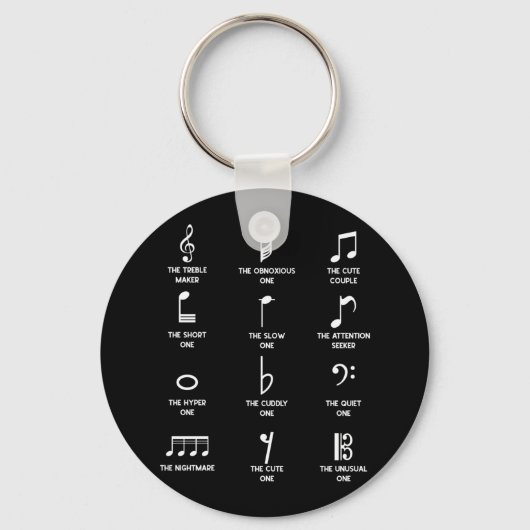 Musical Notes Symbol Definition Humor Sleutelhanger (Voorkant)