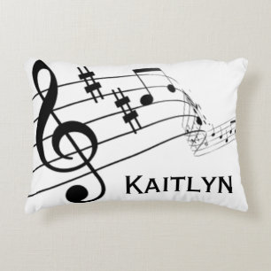 Musical Notes Treble Clef Personalized Decoratief Kussen