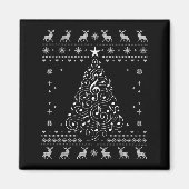 Musical Notes Tree Christmas Ugly Sweater Xmas Magneet (Voorkant)