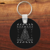 Musical Notes Tree Christmas Ugly Sweater Xmas Sleutelhanger (Voorkant)