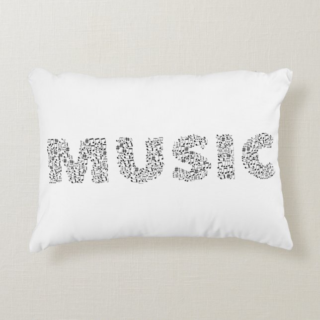 Musical Notes Typography Music Accent Kussen (Voorkant)
