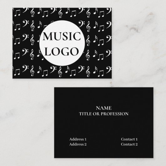 Musical Notes Visitekaartje (Voorkant / Achterkant)