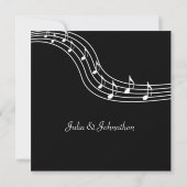 Musical Notes Wedding Invitation Kaart (Achterkant)