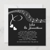Musical Notes Wedding Invitation Kaart (Voorkant)