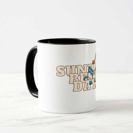 Musical Notes Zondag de beste dag Mok (Voorkant links)