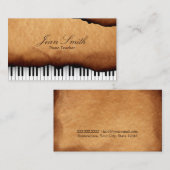 Musical  Old Paper Piano Teacher Visitekaartje (Voorkant / Achterkant)