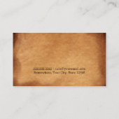 Musical  Old Paper Piano Teacher Visitekaartje (Achterkant)