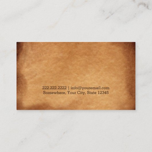 Musical Old Paper Piano Teacher Visitekaartje (Achterkant)