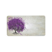 Musical Paars Heart Leafed Tree Address Label (Voorkant)