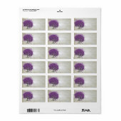 Musical Paars Heart Leafed Tree Address Label (Full Sheet)