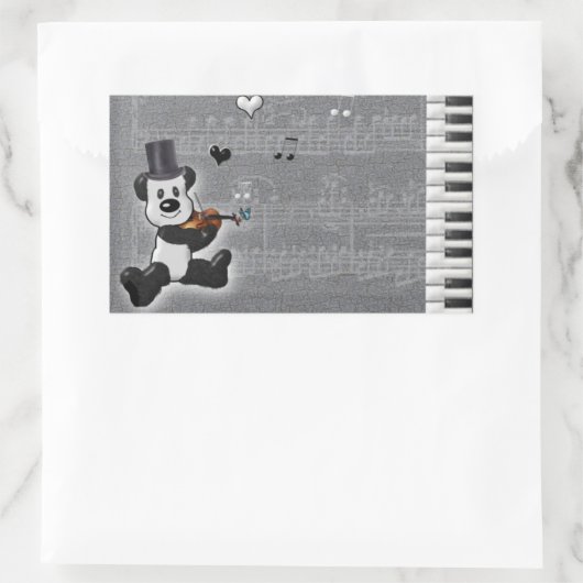 Musical Panda Rectangle Sticker (Tas)