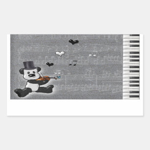 Musical Panda Rectangle Sticker