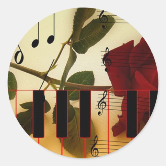 Musical Panio Keys Ronde Sticker (Voorkant)