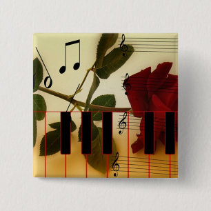 Musical Panio Keys Vierkante Button 5,1 Cm