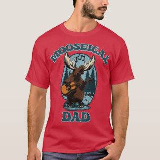 Musical Papa Moose met een akoestische gitaar T-shirt