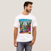 Musical Parrot Party T shirt voor mannen, vrouwen (Voorkant volledig)