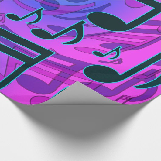 Musical Pattern Dreamweaver Swirly Muzieknoten Cadeaupapier (Hoek)