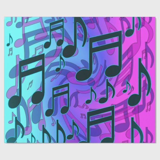 Musical Pattern Dreamweaver Swirly Muzieknoten Cadeaupapier (Vlak)