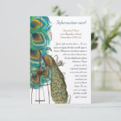 Musical Peacock Bird Cage Feather Wedidng Invitate Kaart (Staand voorkant)