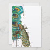 Musical Peacock Bird Cage Feather Wedidng Invitate Kaart (Achterkant)