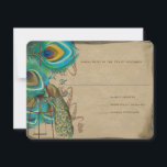 Musical Peacock Bird Cage Feather Wedidng RSVP<br><div class="desc">zie meer  producten van vredeskogels meer  vogelproducten Peacock Wedding Invitting</div>