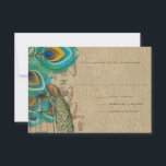 Musical Peacock Bird Cage Feather Wedidng RSVP<br><div class="desc">zie meer  producten van vredeskogels meer  vogelproducten Peacock Wedding Invitting</div>