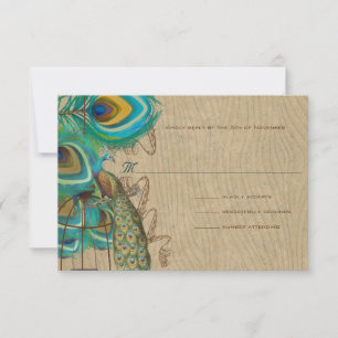 Musical Peacock Bird Cage Feather Wedidng RSVP