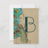 Musical Peacock Bird Cage Feather Wedidng RSVP (Achterkant)