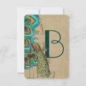 Musical Peacock Bird Cage Feather Wedidng RSVP (Achterkant)