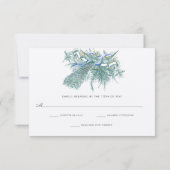 Musical  Peacock Bird Weduwreactiekaart RSVP Kaartje (Achterkant)