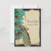 Musical Peacock Birdcage Feather Wedding Bedankt (Voorkant)