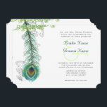 Musical Peacock Feather Dark Wedidng Invitation Kaart<br><div class="desc">Elegant Peacock Feather Wedding Invitations  Art Nouveau Peacock Bird Parade Wedding  Bird Boho Wedding Theme  Paisley Peacock Colors of Fuchsia and Limoen Paisley Wedding Invitation - Paisley Peacock Colors Wedding Invitations,  RSVP,  Save the Date and Direction and Reception Kaarten.</div>