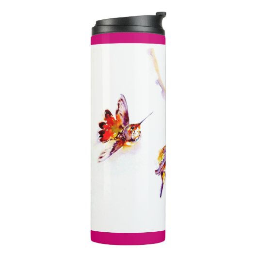 Musical Perches" Hummingbird Print Thermosbeker (Gedraaid links)